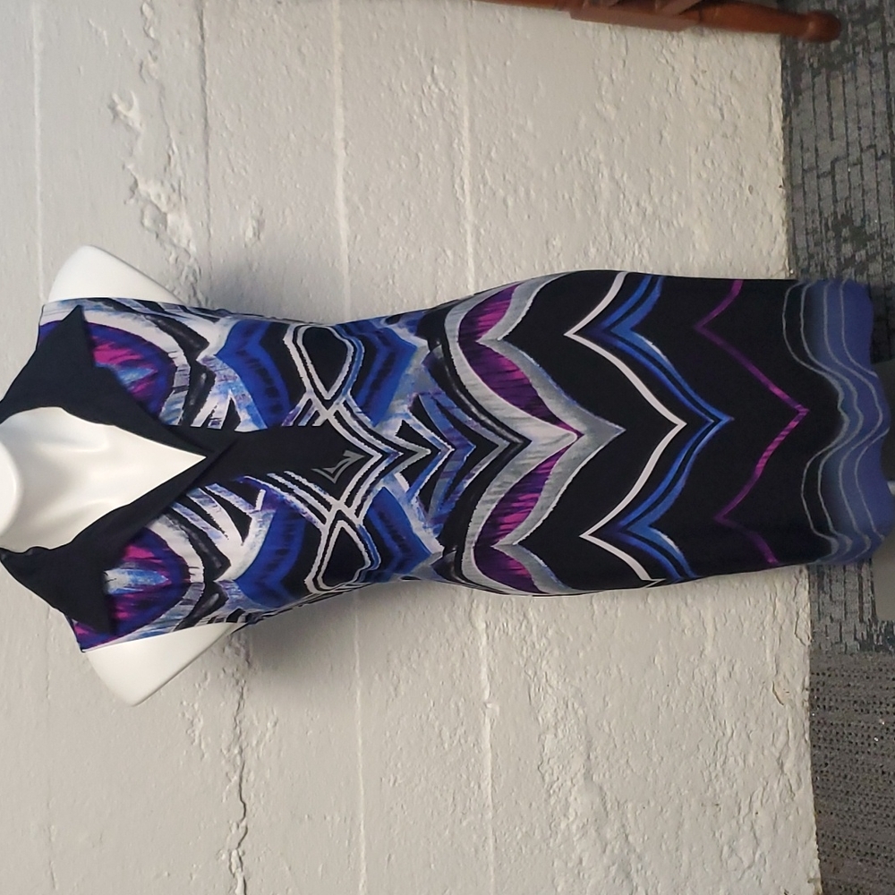Saint Tropez West Blue Black & Purple Dress Size 4